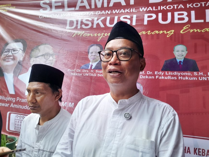 Hadiri Diskusi Publik di Untag, Joko Santoso Merasa Kembali ke Rumah Sendiri